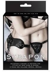 Boss of Toys Harness for strap-on black two rings leather