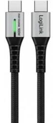 LogiLink USB-C 480 Mb/s, 100W 3.0m braided cable black