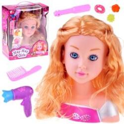 Jokomisiada BLONDE DOLL 20 cm combing head with hairdressing accessories ZA5837