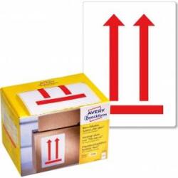 Avery Zweckform Warning Shipping Labels Avery Zweckform Here Up in Dispenser, 200 ethics. /op. , 74 x 100 mm, RED WHITE