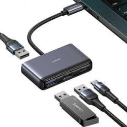 Usams US-SJ627 HUB 4w1 USB-C / 2xUSB-A 2.0, USB-A 3.0, USB-C dark grey