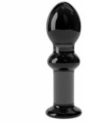  Black Glass Anal Plug Spray Header 11.5cm