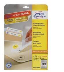 Avery Zweckform White Removable Mini Tickets 25.4x10mm 25 Sheets (L4731REV-25)