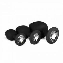 Boss of Toys EasyToys Silicone Anal Trainer Set with Decorative Gem Black 3 pcs