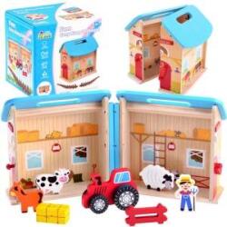 Jokomisiada Wooden folding house farm animals ZA3723