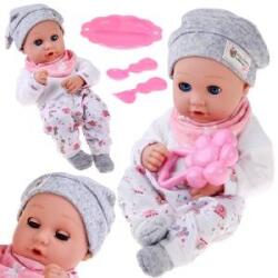 Jokomisiada BOBAS doll 32cm with moving eyes + feeding accessories ZA5833