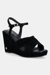 Tommy Hilfiger sandale wedges din piele întoarsă SUEDE WRAPPED HIGH WEDGE PPY2-OBD019_99X