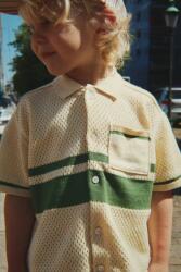 Konges Sløjd gyerek pamut ing HAI KNIT SHIRT GOTS - sárga 92