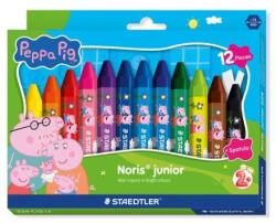STAEDTLER Viaszkréták, hatszögletű, jumbo, STAEDTLER "Noris® junior 224", Peppa Pig, 12 szín, 12 db