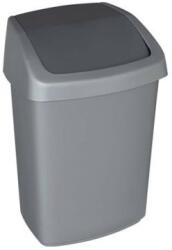 Keter Hulladékgyűjtő billenőtetővel, 25 l, CURVER "Billenőtető", ezüst/grafit
