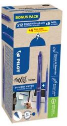 Pilot Roller, 0, 35 mm, radírozható, nyomómechanizmussal, PILOT "Frixion Clicker, bónuszcsomag", kék + utántöltő, 24 db