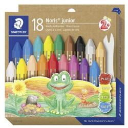 STAEDTLER "Noris Junior 224" vastag, hatszögletű zsírkréták, 18 különböző színben, 18 db