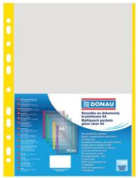 DONAU Folie protectie cu margine color, 40 microni, 100 buc/set, galben, DONAU (DN-1774100PL-11)