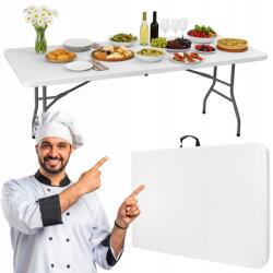 MalTec Nagyméretű masszív Vendéglátó asztal lehajtható lábakkal és fogantyúval, 180 x 74 x 70 cm (112763)