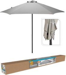 ProGarden Ambience acél vázas és 6 bordás napernyő, széltörővel, 2, 3 m, 180g/m2, UPF30+, szürke (X15000010)