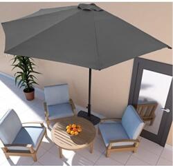 ProGarden Ambience Kitekerhető Félkör-Balkon napernyő, széltörővel, 2, 7 m, 160g/m2, Acél vázzal, szürke (FE9000030)
