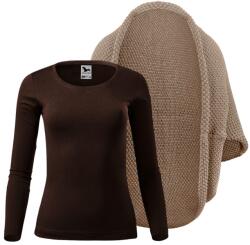 Bontis Set damă: Cardigan tricotat și tricou cu mânecă lungă - Cașmir / maro cafea | 2XL (set-L497/MAL169_2/coffe_2XL)