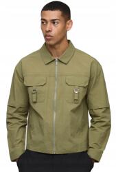 Boohooman Férfi Ing Casual Khaki Cipzárral És Zsebekkel L Z3A (CMM04114-135-34)