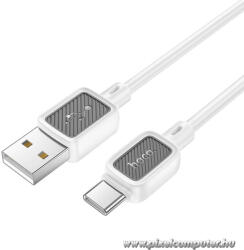 hoco. X108 USB-A - USB-C kábel 3A 1 m - Töltés és adatátvitel, szilikon kivitel (fehér) (6942007632249)