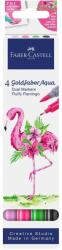 Faber-Castell Set 4 buc. marker solubil 2 capete Tropical Collection Flamingo Faber-Castell Goldfaber (FC164507)