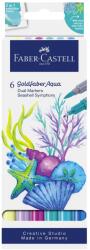Faber-Castell Set 6 buc. marker solubil 2 capete Tropical Collection Scoici Faber-Castell Goldfaber (FC164509)