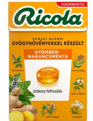 Ricola Gyömbér Narancsmenta Cukorka 40g - plazapatika