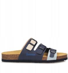 Dr. Brinkmann női flip-flop papucs 500448-0 sötétkék, bőr talpbetéttel (500448-0)