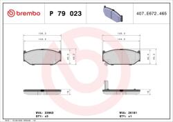 BREMBO Fékbetét készlet BREMBO P 79 023 for SUZUKI, CHANGAN, MITSUBISHI, MARUTI SUZUKI (P 79 023)
