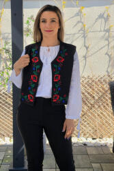 Magazin Traditional Vesta brodata cu model traditional Flori 3