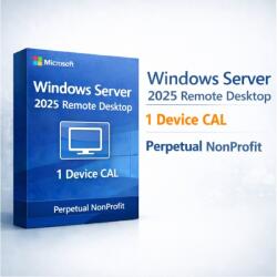 Microsoft Windows Server 2025 RDS, 1 Device CAL, Perpetual, NonProfit (DG7GMGF0PWHB:0001)