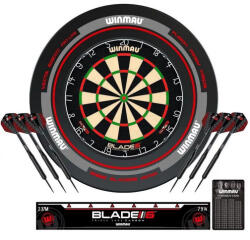  Darts tábla Winmau BLADE 6 falvédővel és két szett nyíllal, dobóvonallal