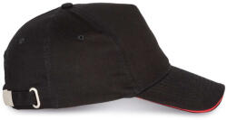 K-UP KP124 5 paneles kontrasztos baseball sapka - black/red színben (kp124bl/re-u)