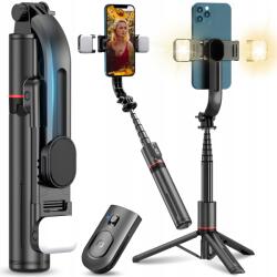 RETOO Selfie Stick Állvány Telefon Bot Távirányítóval 2X Led Bluetooth Lámpa Tr (ER995)