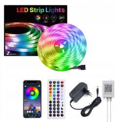  Rgb Led szalag 15M Ledy 230V 12V Távirányítóval Alkalmazással (ZE02251004)