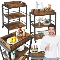 Songmics Gurulós konyhaszekrény Mobilkocsi Könyvespolc Étel tálaló szett (LRC72X)
