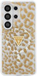 GUESS Husa Guess IML Leopard Print Triangle cu MagSafe compatibila cu Samsung Galaxy S26 Ultra, Maro (3666339613914)