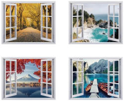 AdTrend Set 4 tablouri decorative olegrafie pe panza Peisaje 70 x 50 cm (107450)