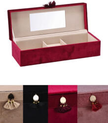 AdTrend Caseta bijuterii catifea rosie 28 x 10, 5 x 9 cm (110127)