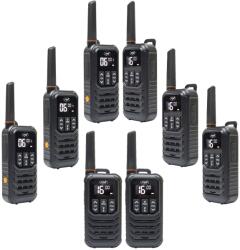 PNI Kit 8 statii radio portabile PNI PMR R80 PRO 0.5W, 16 canale, Waterproof IP67, cu lanterna LED, buton SOS, VOX, USB-C (PNI-R80-8) Statii radio