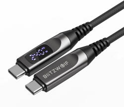 Blitwzolf Cablu USB de Type-C la Type-C - BlitzWolf® BW-TC25 - 1, 2 metri lungime, afișaj LED, putere de încărcare PD3.1 de 240W (BW-25)