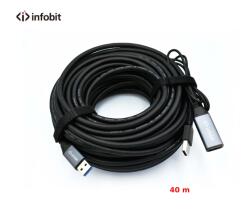 Infobit Cablu activ USB 3.0 de extensie AM/AF, Infobit iCable-USB-ACC40, 5Gbps, 40 m (iCable-USB-ACC40)