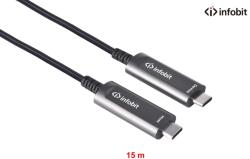 Infobit Cablu USB-C 3.1 Gen 2 prin fibra optica, Type C to C, 10Gbps, Infobit, doar pentru DATA, 15m (AOC-USB31-CCD-15)