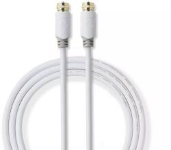 Nedis Cablu coaxial Nedis F tata - F tata 2m alb cupru dublu izolat (CSBW41000WT20) - drumix