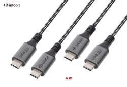 Infobit Cablu USB4 type C to C, Infobit iCable-U4-CC2040, 20Gbps, E-Marker, 4m (iCable-U4-CC2040)