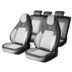  Set huse scaune auto Premium, model BLAZE Prime, design Sportiv, universale, ergonomice, Piele Ecologica cu insertii textile, culoare Negru/Gri FAVLine Selection (USVG59)