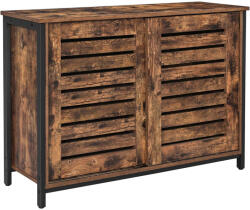 VASAGLE Comoda VASAGLE cu usi glisante, stil industrial, maro rustic, 100x35x70 cm (EZ-LSC081B01) Comoda