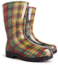 Demar rainny print 0054 b карирани / Дамски гумени ботуши - кафяви 40-41 (0054b/40-41)