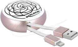 Delock USB Lightning Încărcător/date Roz-alb 46cm 85817 (85817)