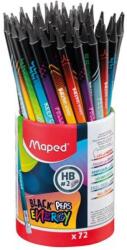 Maped Black Peps Energy Grafitceruza radírral ceruzatartó HB háromszögletű 6 különböző minta