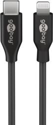Goobay USB 2.0 Type C Lightning Töltő/adat Fekete 1m 39445 (39445)